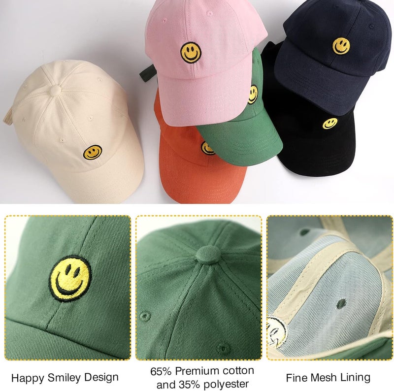 SONMONY Store Smile Face Toddler Baseball Cap Boy Baseball Hats Kids Washed Funny Hats Adjustable Cute Caps for 3-12 Years… - Image 4